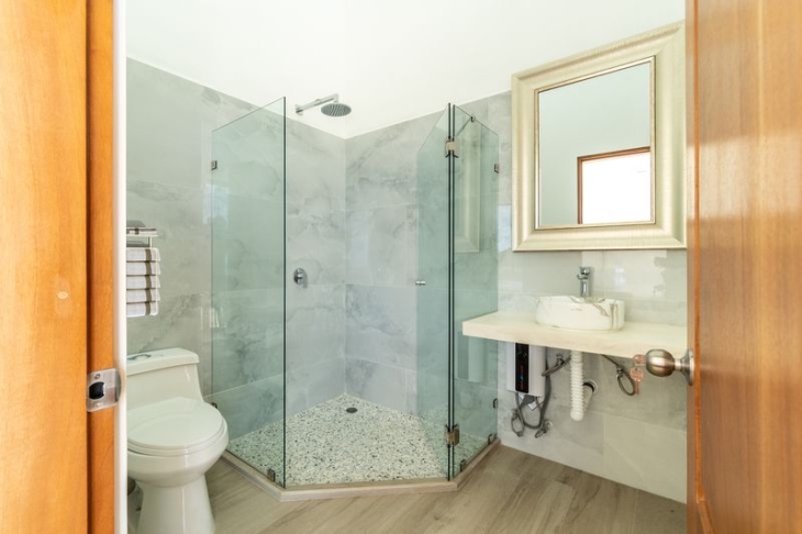 guest bathroom in Casa Blanca home luxury home for sale samara costa rica