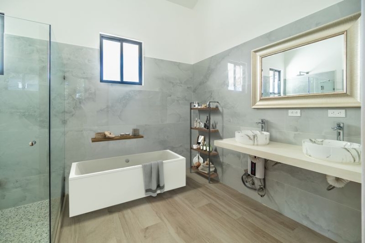 sinks and bath tube in Casa Blanca home luxury home for sale samara costa rica