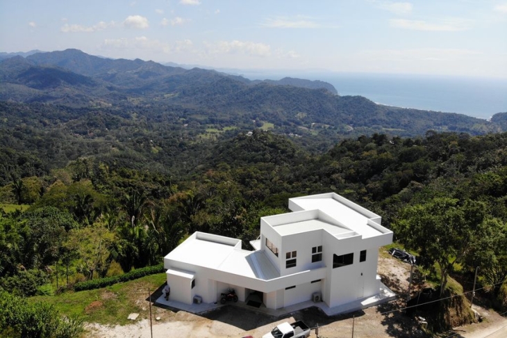 another drone view of Casa Ying Yang high-end home for sale samara costa rica