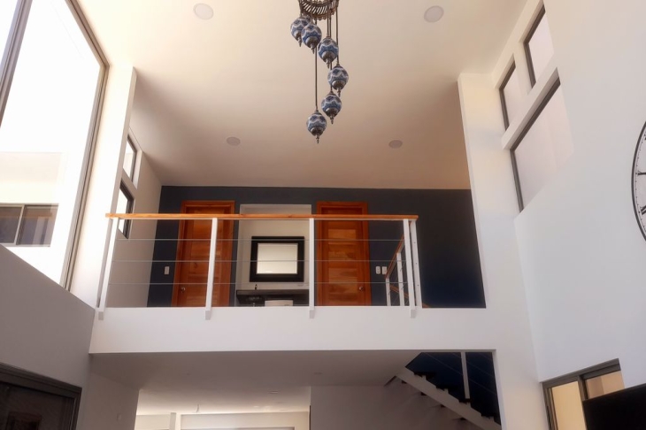 mezzanine floor with high ceilings in Casa Ying Yang high-end home for sale samara costa rica