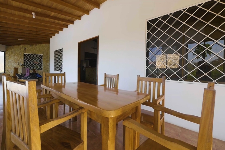 dining are on terrace of Finca Las Nubes home and land for sale samara guanacaste costa rica