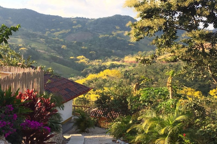 mountains view from bungalows of Moutain Lodge vista Mar hotel for sale samara costa rica