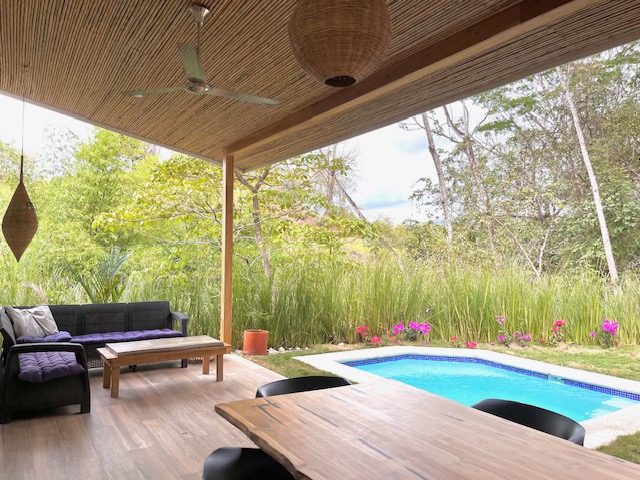 pool area of Casa Dragonfly home for sale samara costa rica