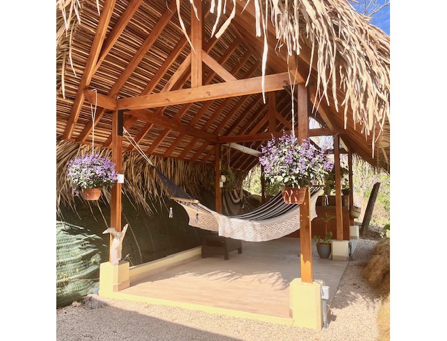 Palm deck with hammock in Casa Dragonfly home for sale samara costa rica