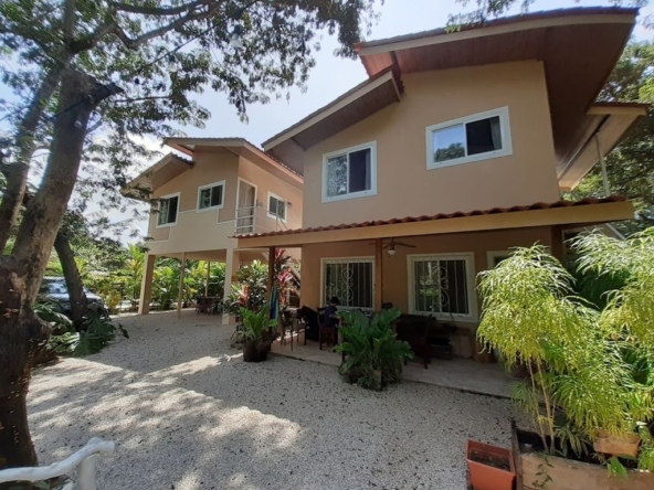Front view at Casa La Isla, rental income property for sale at Samara Beach, Costa Rica
