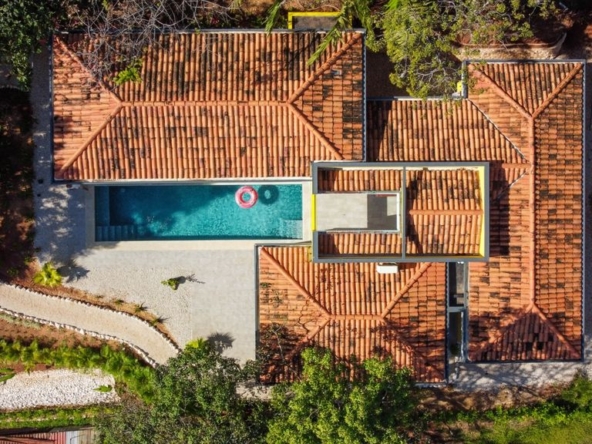 drone view of Casa Ananda home for sale Carillo Beach samara costa rica