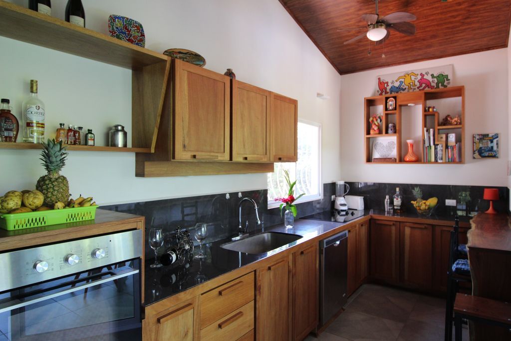 Main kitchen at Casa ceiba, hotel and rental income property for sale at Samara Beach, Guanacaste, Costa Rica