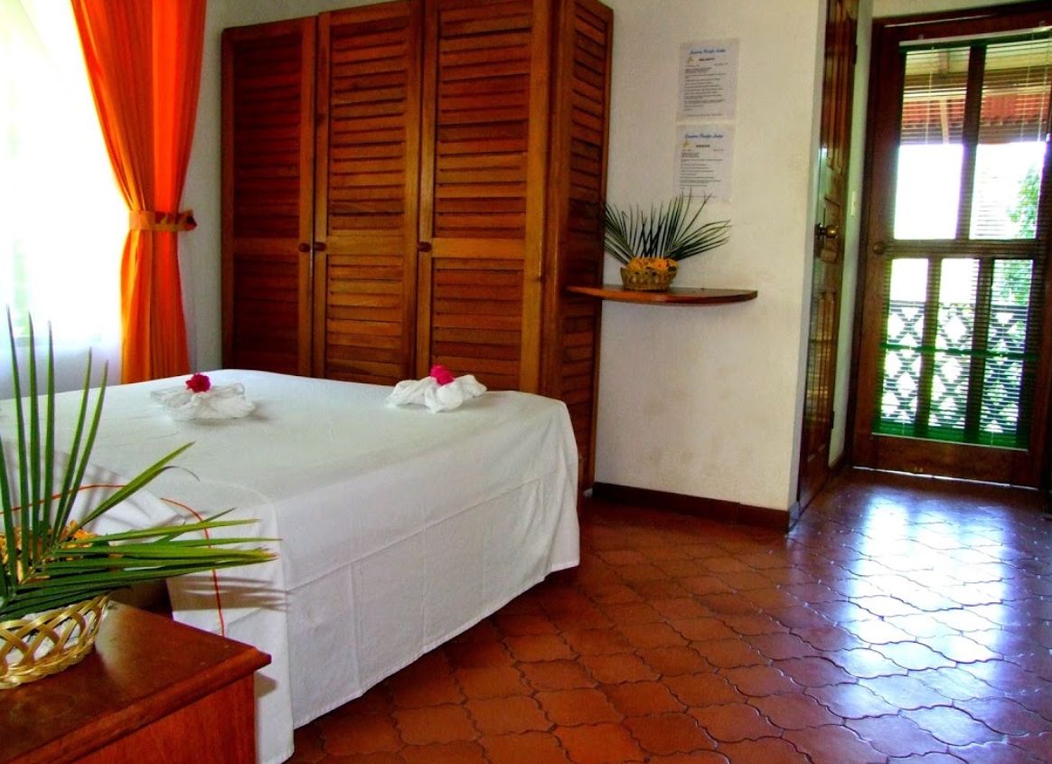 Old tile floor at Hotel Pacifico, business for sale at Samara Beach, Guanacaste, Costa Rica