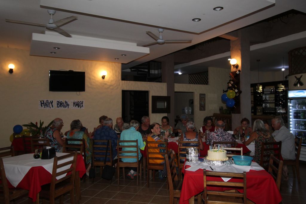 Happy birthday at Casa Emerald, Restaurant and Cabinas for sale at Samara Beach, Guanacaste, Costa rica