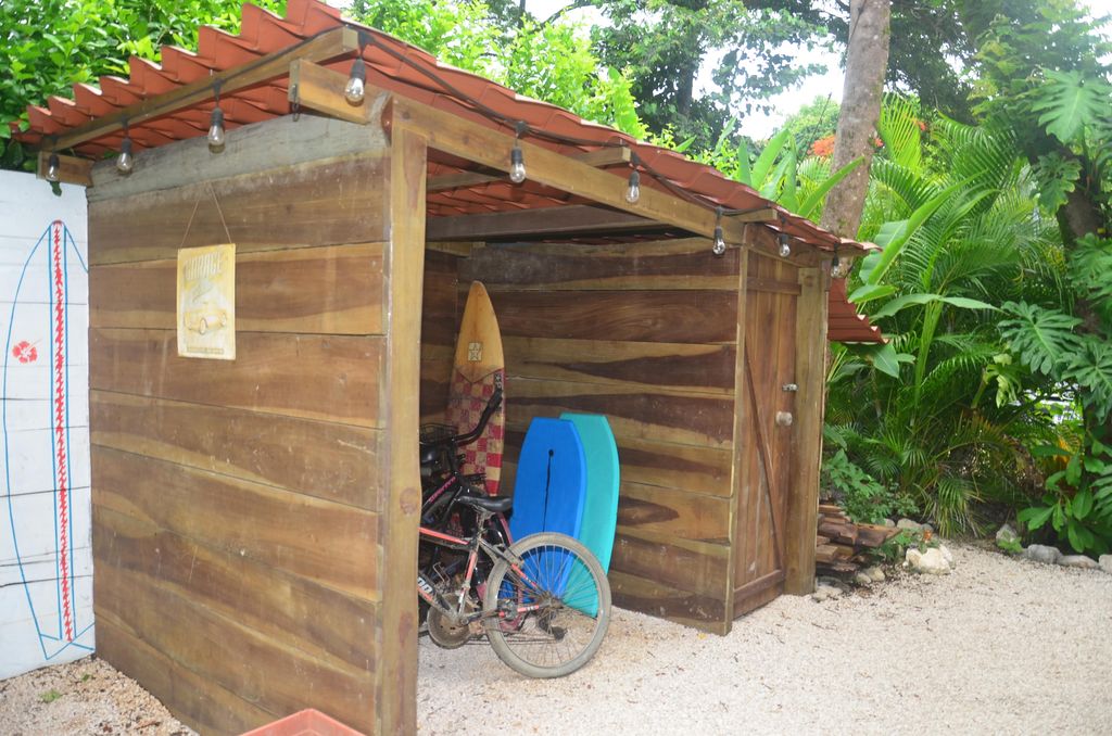 Small lean-to at the bottom of the garden at Casa La Isla, rental income property for sale at Samara Beach, Costa Rica