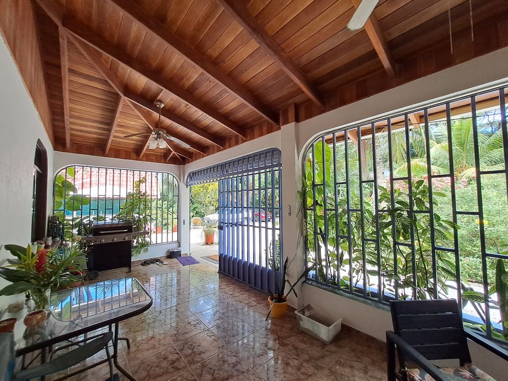 Fenced terrace of Casa Las Maracas, home for sale at Esterones close to Samara Beach, Guanacaste, Costa Rica