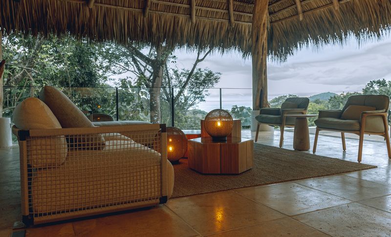 lounge area and his jungle view of Casamigos, luxury home for sale Punta Islita Samara Costa Rica