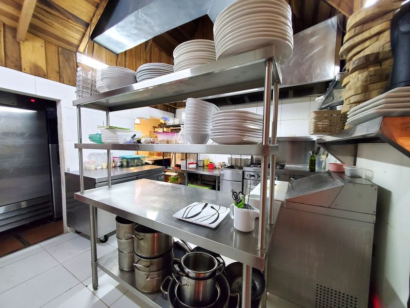 Professional kitchen of Restaurant Gourmet Sol y Vino for sale Samara Costa Rica