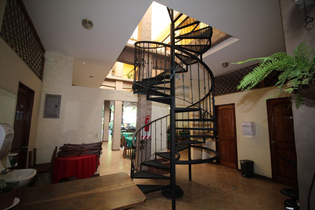 Spiral staircase of Casa Emerald, Restaurant and Cabinas for sale at Samara Beach, Guanacaste, Costa rica