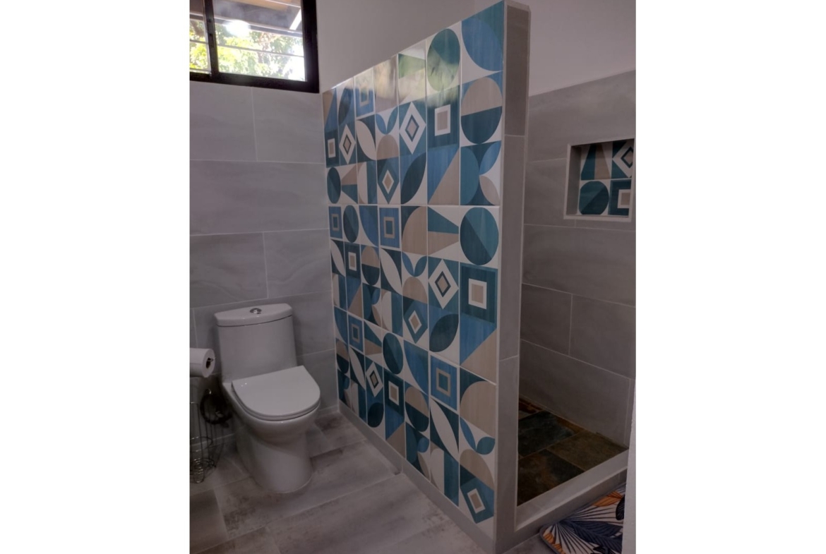 lovely tiles in bathroom of Casa espinoza home for sale samara costa rica