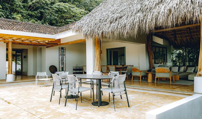 Outdoor dinning of Casamigos, luxury home for sale Punta Islita Samara Costa Rica