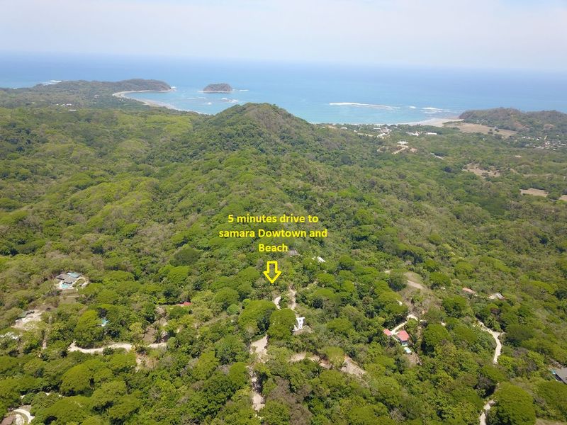 Drone view of Lot 19 Samara Woods, land for sale at Samara Beach, Guanacaste, Costa Rica