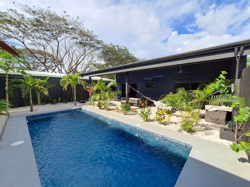 large blue swimming pool of Casa Nueva house for sale Samara Guanacaste Costa rica