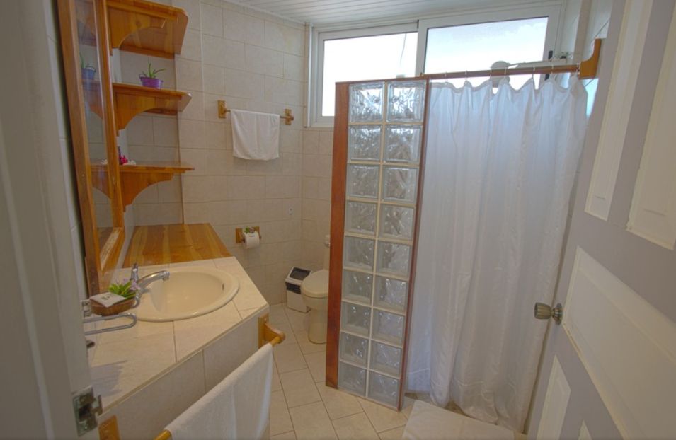 White bathroom at Hotel Pacifico, business for sale at Samara Beach, Guanacaste, Costa Rica