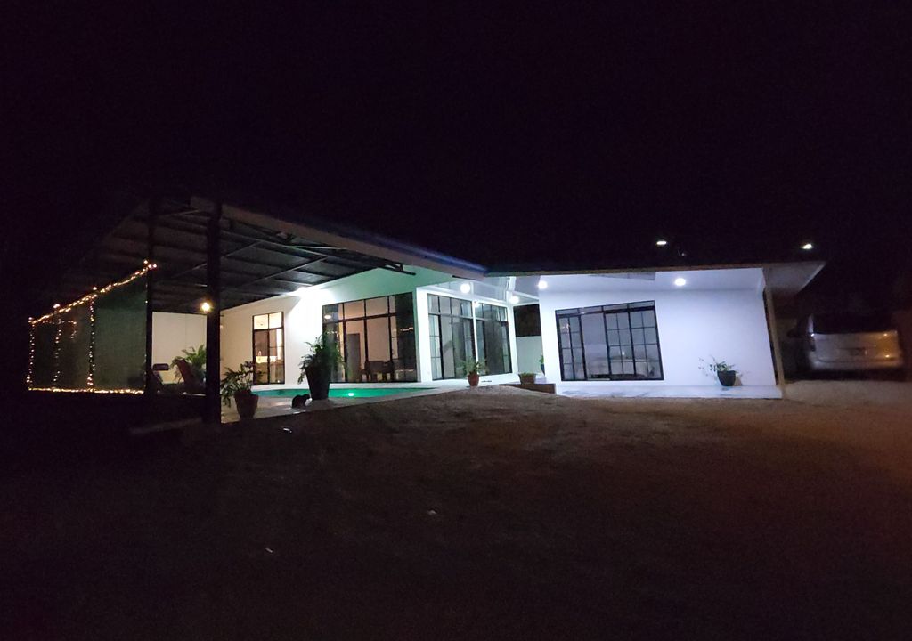 Night view of Casa Monalisa, home for sale at Estrada Carrillo Beach, Guanacaste, Costa Rcia