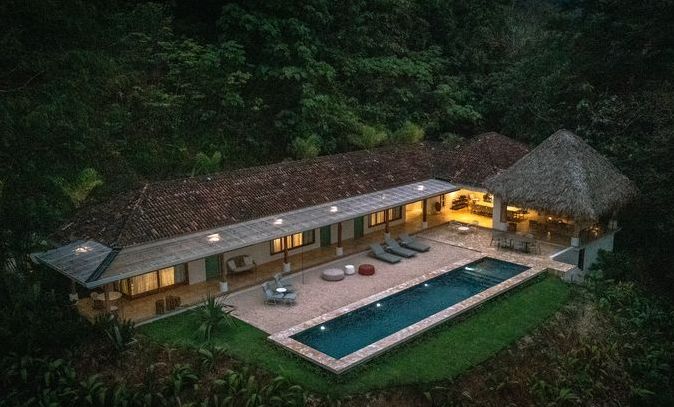 Drone view of Casamigos, luxury home for sale Punta Islita Samara Costa Rica