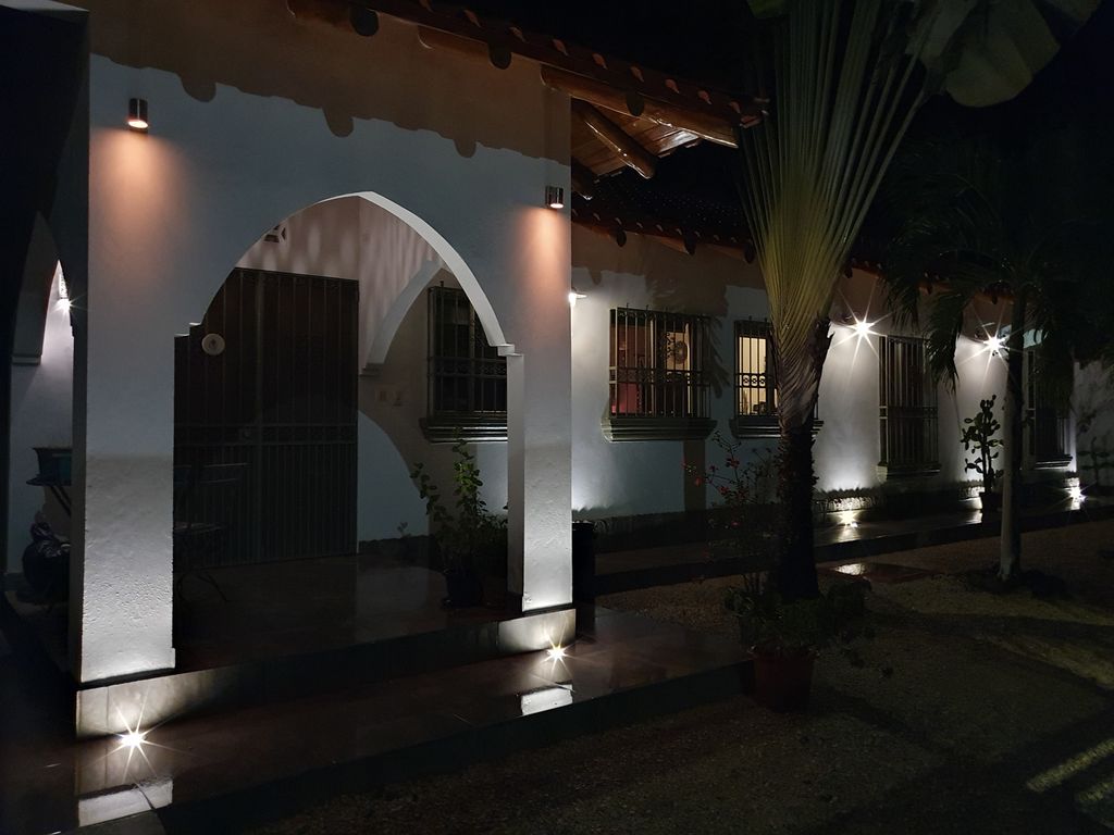 Villa Medina by night, house for sale at Samara Beach, Guanacaste, Costa Rica