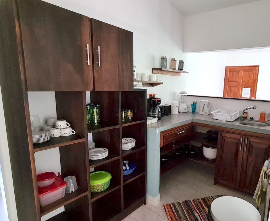 Wooden small kitchen from a bungalow at Wild Life Lodge, rental income property, Hotels and businesses for Sale at Samara Beach, Costa Rica