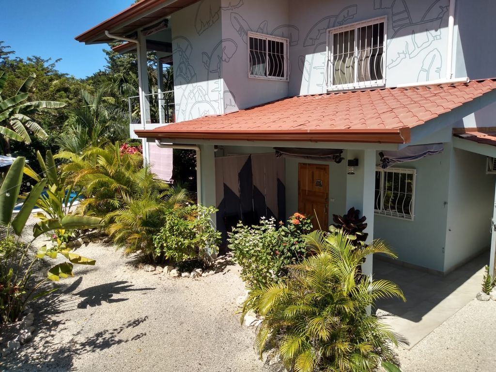 Main entrance of Casa ceiba, hotel and rental income property for sale at Samara Beach, Guanacaste, Costa Rica