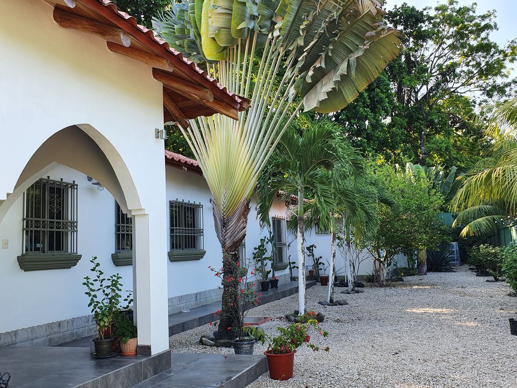 frontyard of Villa Medina, house for sale at Samara Beach, Guanacaste, Costa Rica