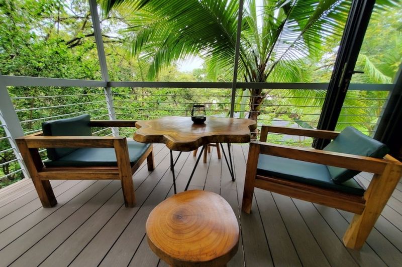 jungle view from bungalow terrace at Lodge Vista Tranquila for sale samara guanacaste costa rica