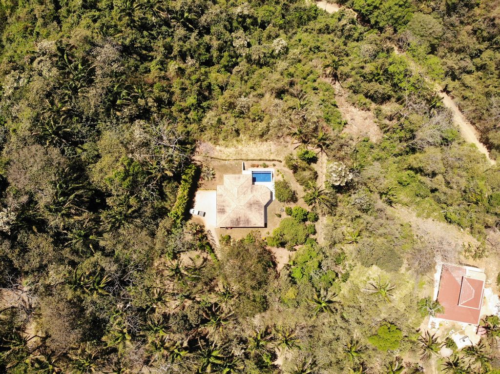Drone view of Casa Tucancillo, home for sale at Samara Beach, Guanacaste, Costa Rica