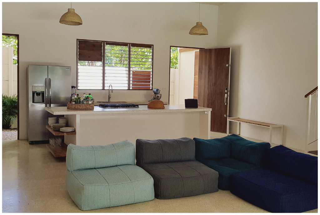 modern lounge area in Casa Gala, house for sale at Samara Beach, Guanacaste, Costa Rica