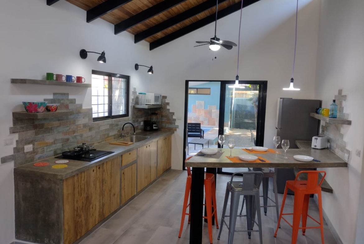 lovely modern kitchen in Casa espinoza home for sale samara costa rica