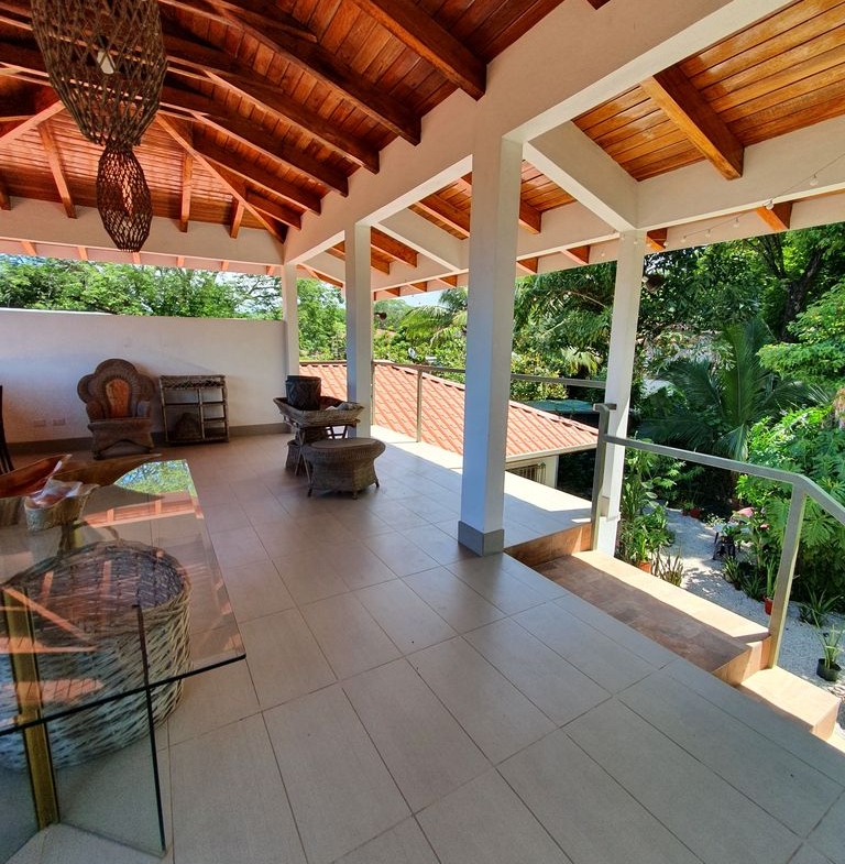 large covered terrace at Villa Medina, house for sale at Samara Beach, Guanacaste, Costa Rica