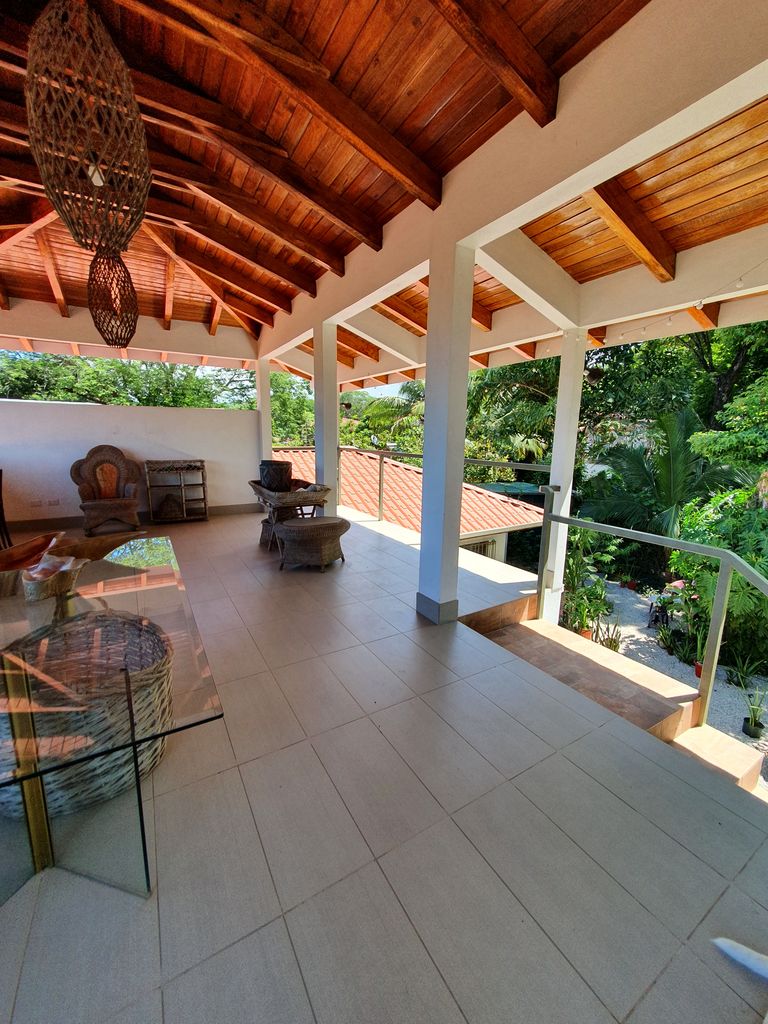 large covered terrace at Villa Medina, house for sale at Samara Beach, Guanacaste, Costa Rica