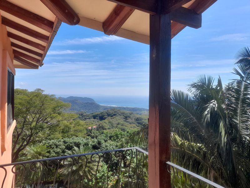 jungle and ocean views from balcony at Villa Amanecer, house for sale at Carrillo Beach, Guanacaste, Costa Rica