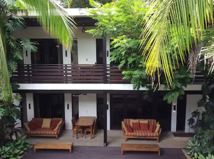 Global view of The Urban Sanctuary Lodge hotel and rental income property, for sale at Samara Beach, Guanacaste, Costa Rica