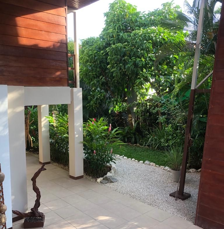 Beautifull trees at Relax Lodge hotel and rental income property, for sale atSamara Beach, Guanacaste, Costa Rica