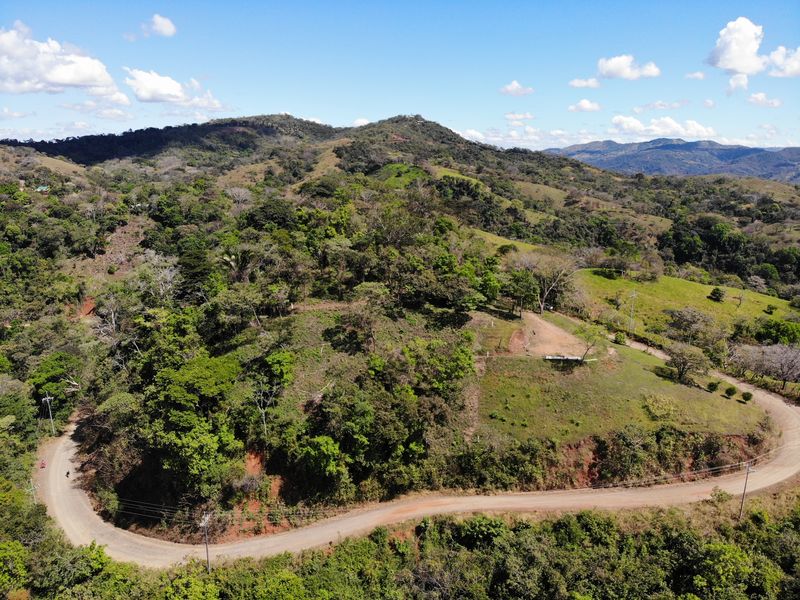 Drone view at Lotes Mirador, land for sale at Naranjal, Samara, Guanacaste, Costa rica