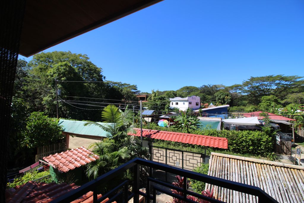 street view from balcony of Casa Nela, hotel and rental income property for sale at Samara Beach, Guanacaste, Costa Rica