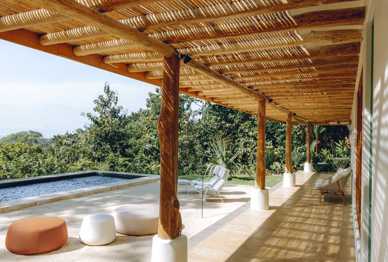 front roof shade of Casamigos, luxury home for sale Punta Islita Samara Costa Rica