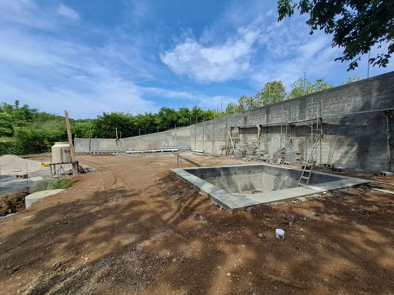 Pool and retention wall on Lote Lolita land for sale Samara costa rica