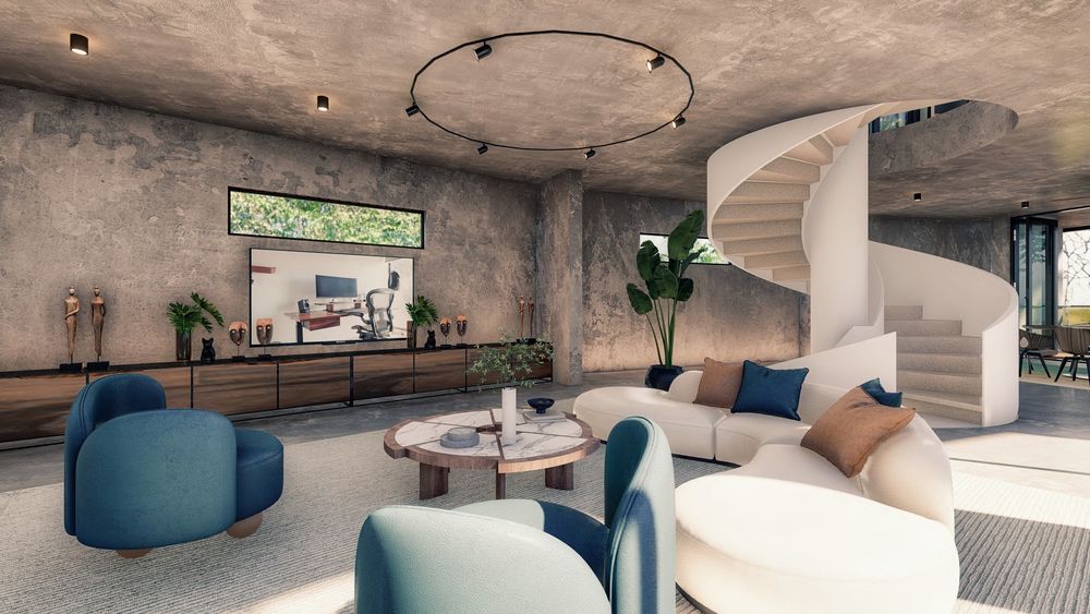 Luxury modern lounge area of Samara Moon luxury home for sale Samara Costa Rica