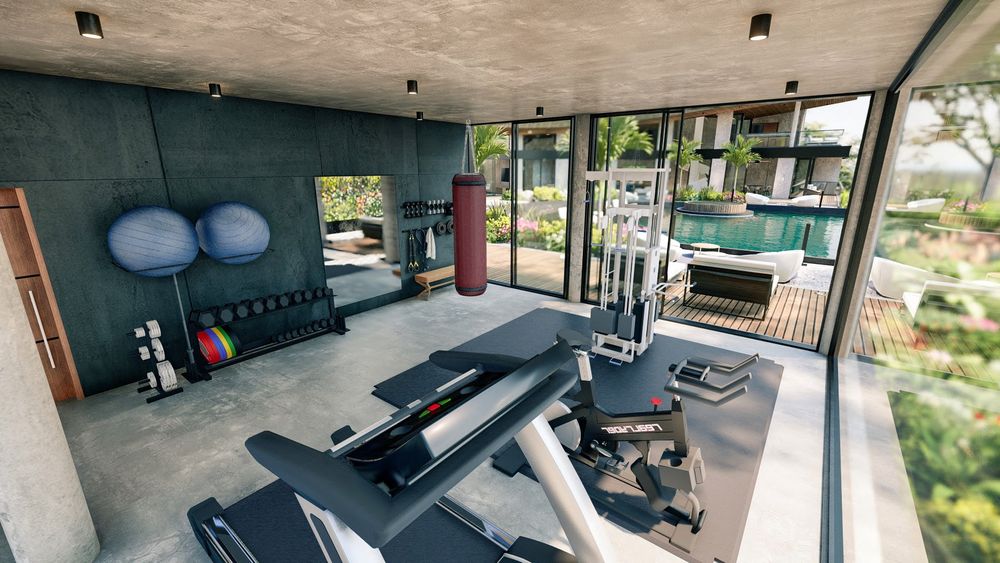 Modern gym room at Samara Moon luxury real estate for sale Samara Costa Rica
