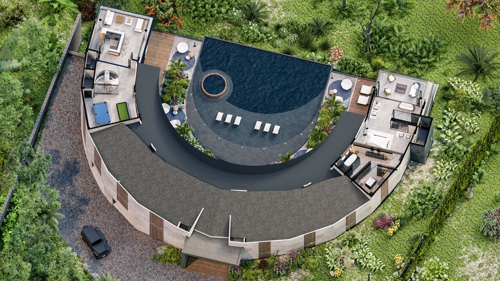 Amazing drone view of Samara Moon luxury home for sale Samara Costa Rica