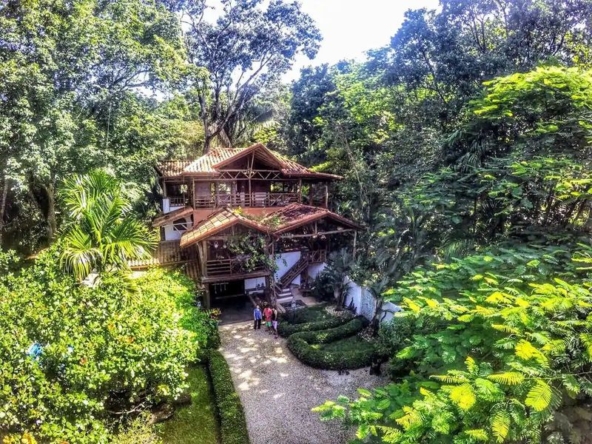 Drone view of Casa Kupu Kupu luxury home for sale samara costa rica