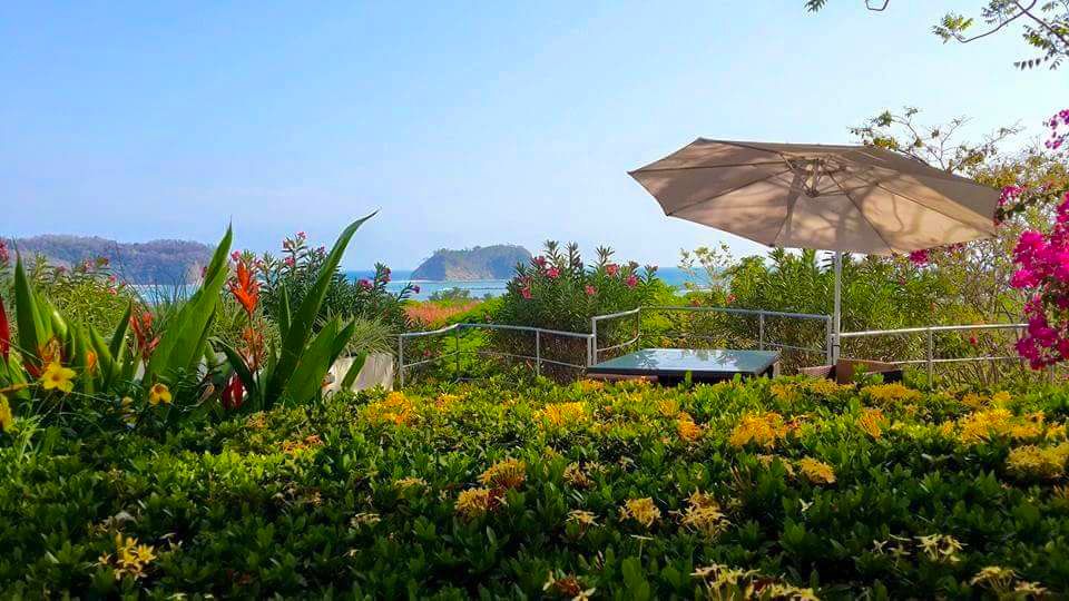 Terrace and garden Samara Reef Condos luxury real estate for sale samara Guanacaste Costa Rica