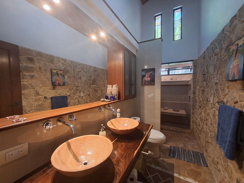 Beautiful tropical bathroom at Casa Vista Las Palmas home for sale samara guanacaste costa rica