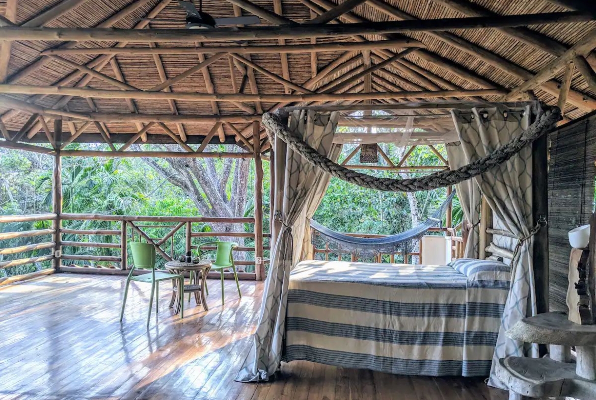 Tropical open bedroom at Casa KUPU KUPU home for sale samara Guanacaste Costa Rica