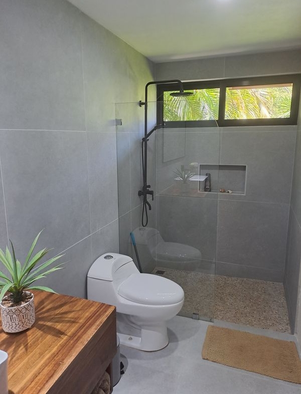 modern shower at Casa Vista Las Palmas home for sale samara maquenco costa rica